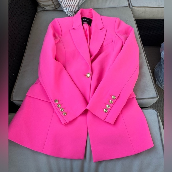 Retrofete-Hot Hyper Pink Kristen Designer Blazer Jacket - Picture 6 of 8